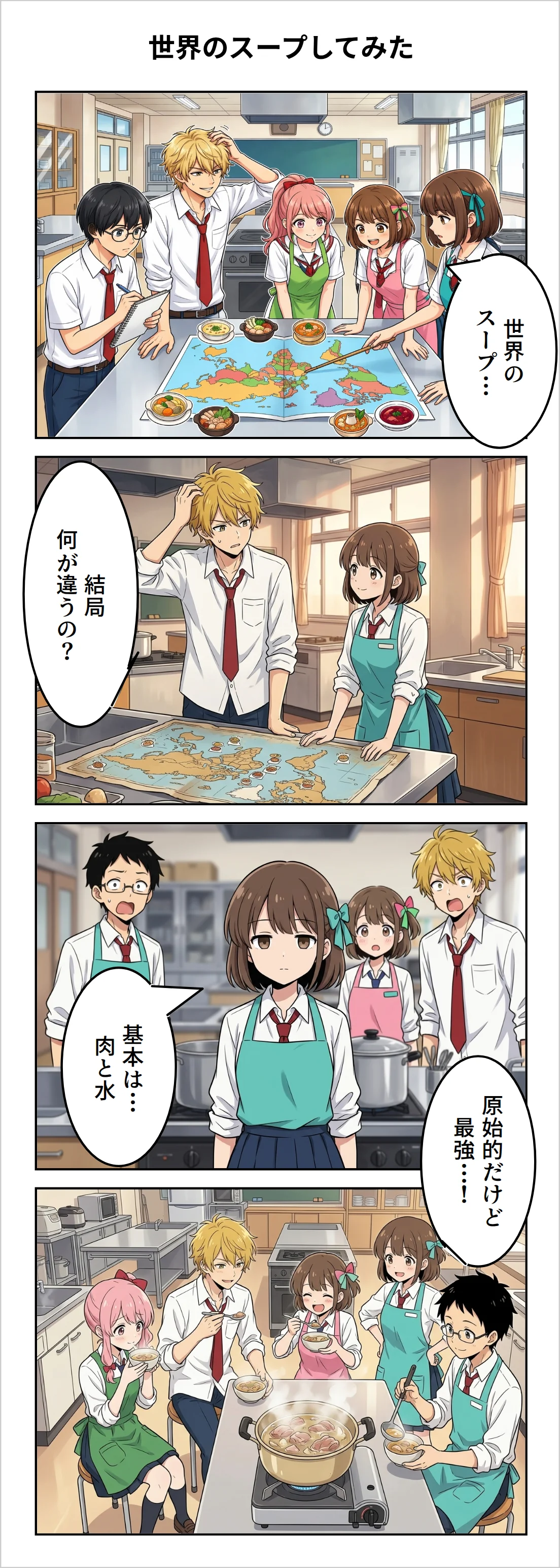 【4コマ】第45話: 世界のスープしてみた