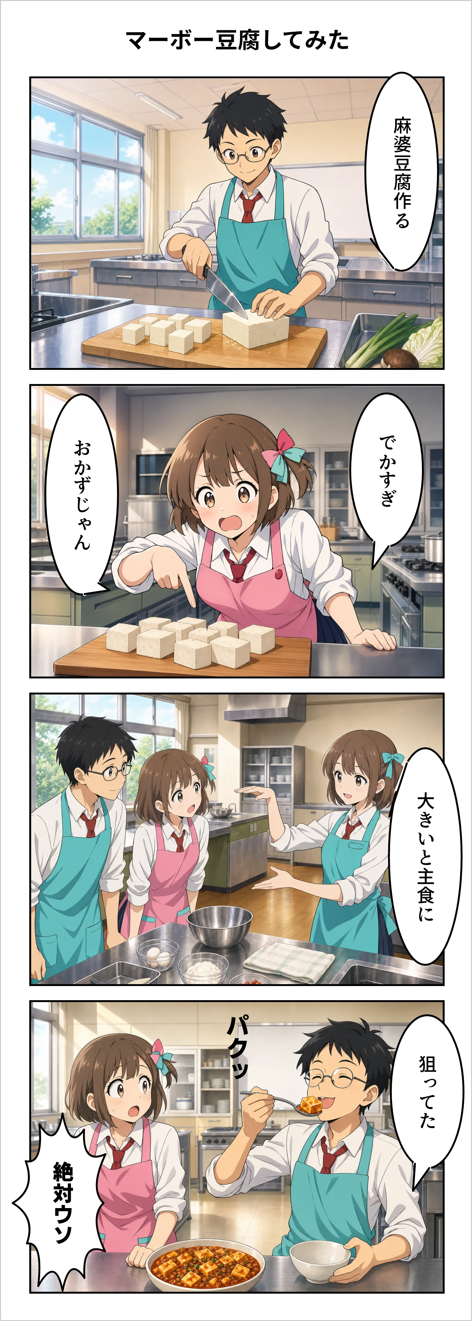 【4コマ】第81話: マーボー豆腐してみた