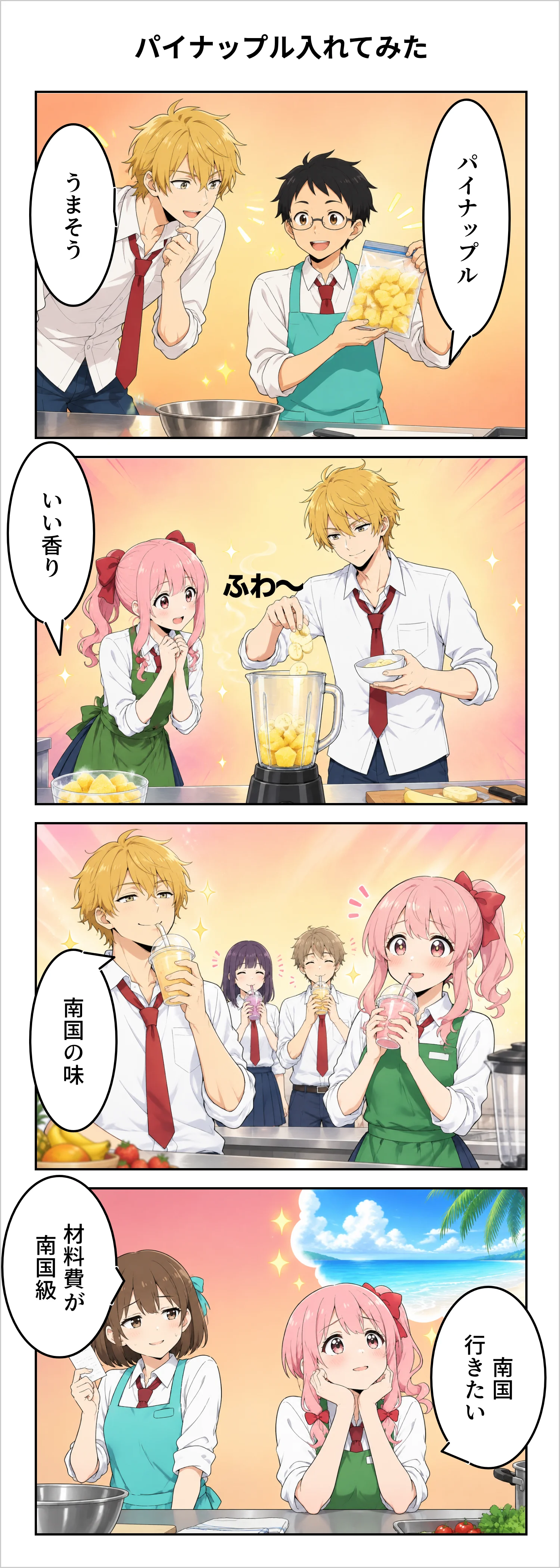 【4コマ】第91話: パイナップル入れてみた